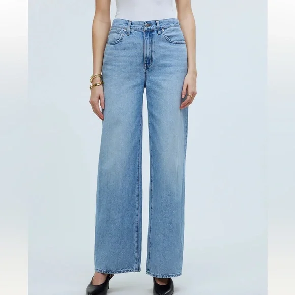 Madewell Superwide-Leg Jeans in Ahern Wash Airy Denim Edition size 26 NO611 - Picture 4 of 11